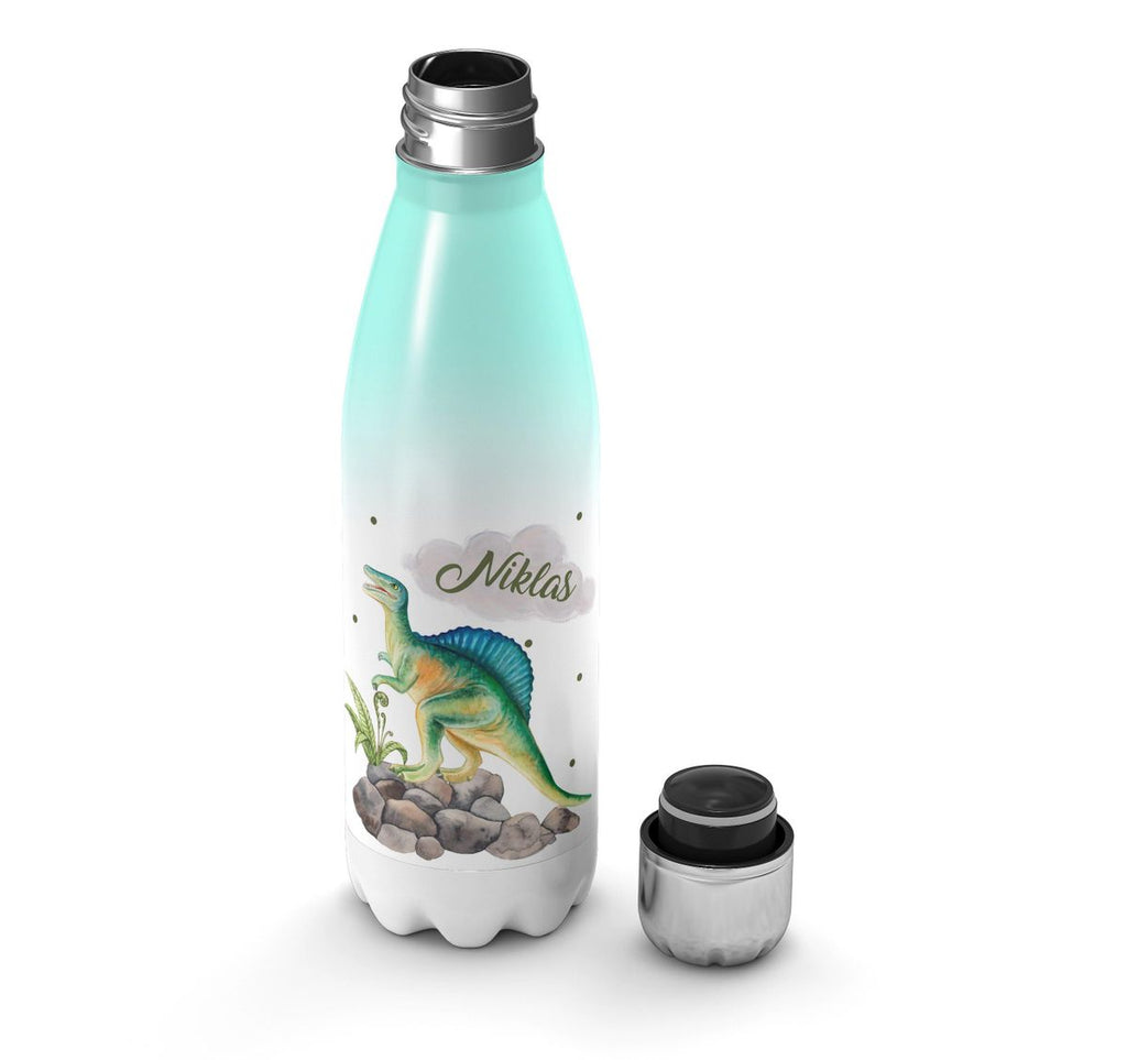 Thermo Trinkflasche Spinosaurus Dinosaurier mit Wunschname - von Mikalino