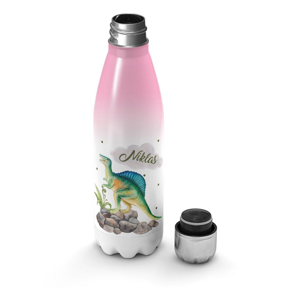 Thermo Trinkflasche Spinosaurus Dinosaurier mit Wunschname - von Mikalino