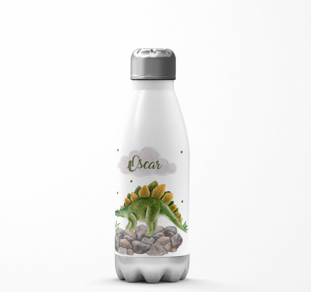 Thermo Trinkflasche Stegosaurus Dinosaurier mit Wunschname - von Mikalino