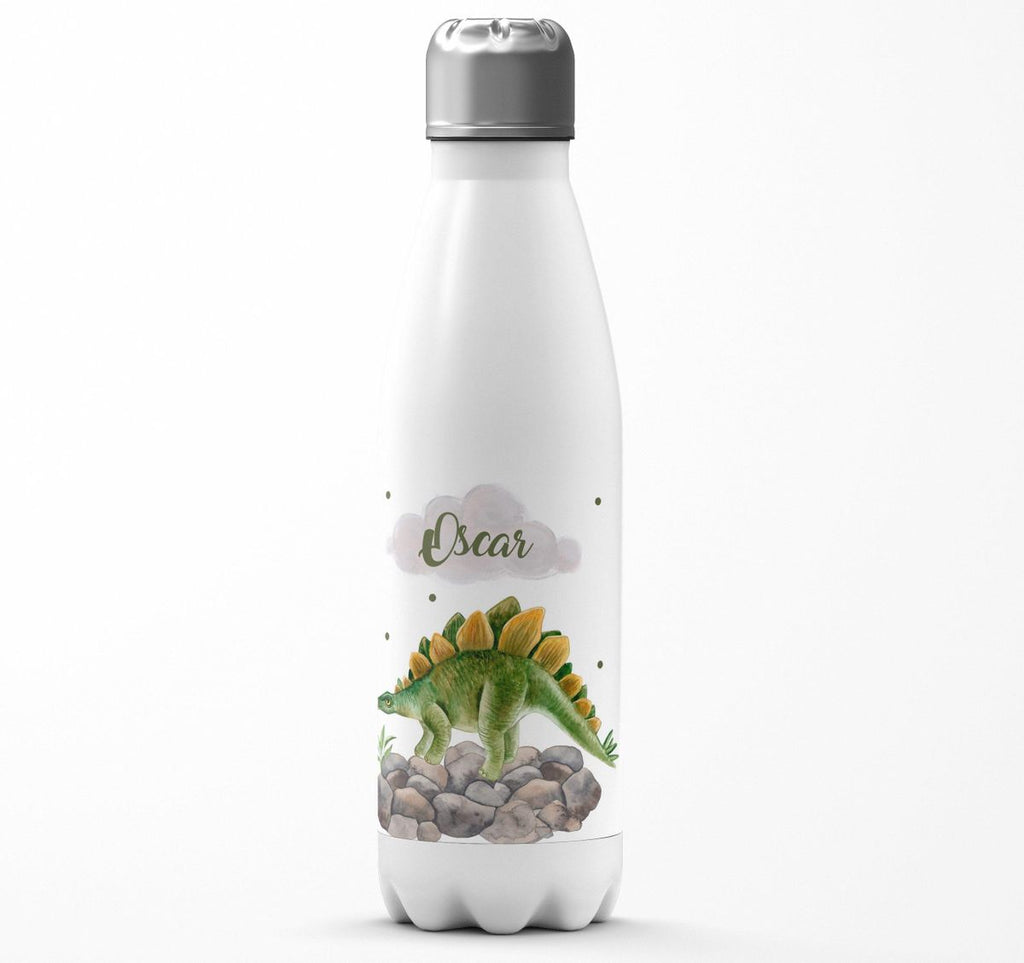 Thermo Trinkflasche Stegosaurus Dinosaurier mit Wunschname - von Mikalino