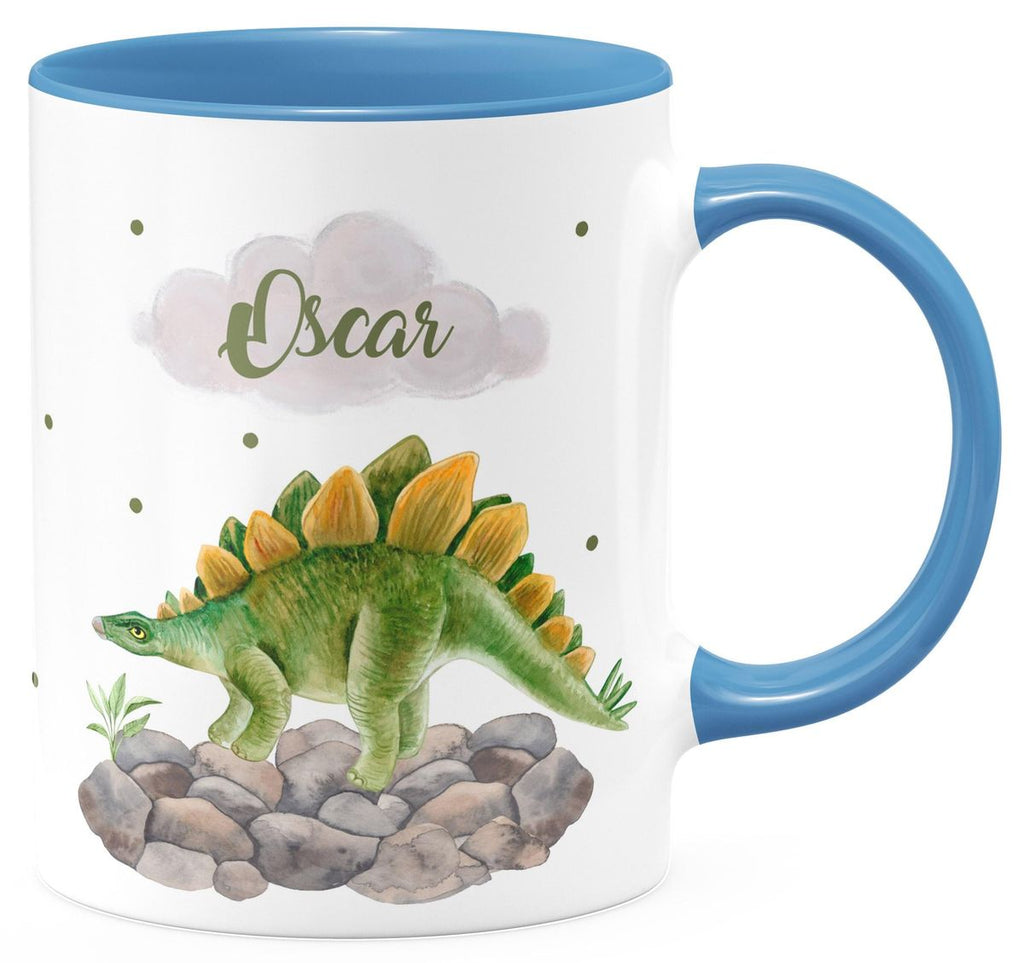 Keramik Tasse Stegosaurus Dinosaurier mit Wunschname - von Mikalino