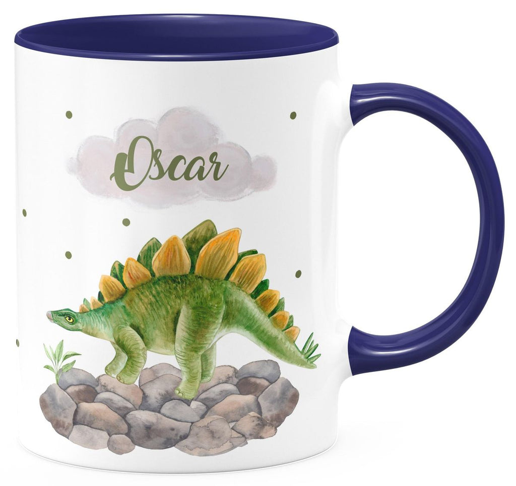 Keramik Tasse Stegosaurus Dinosaurier mit Wunschname - von Mikalino