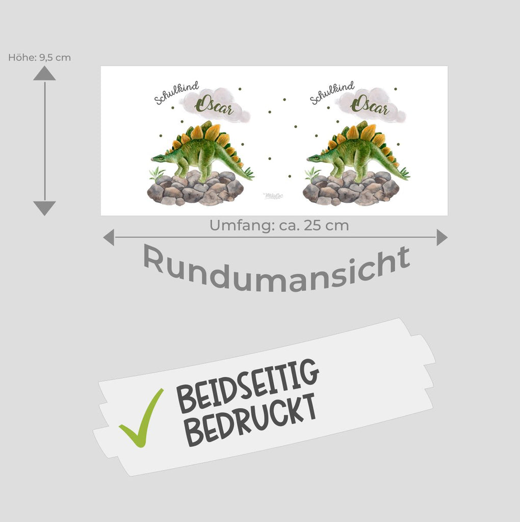 Kinder Spardose Schulkind Stegosaurus Dinosaurier mit Wunschname - von Mikalino