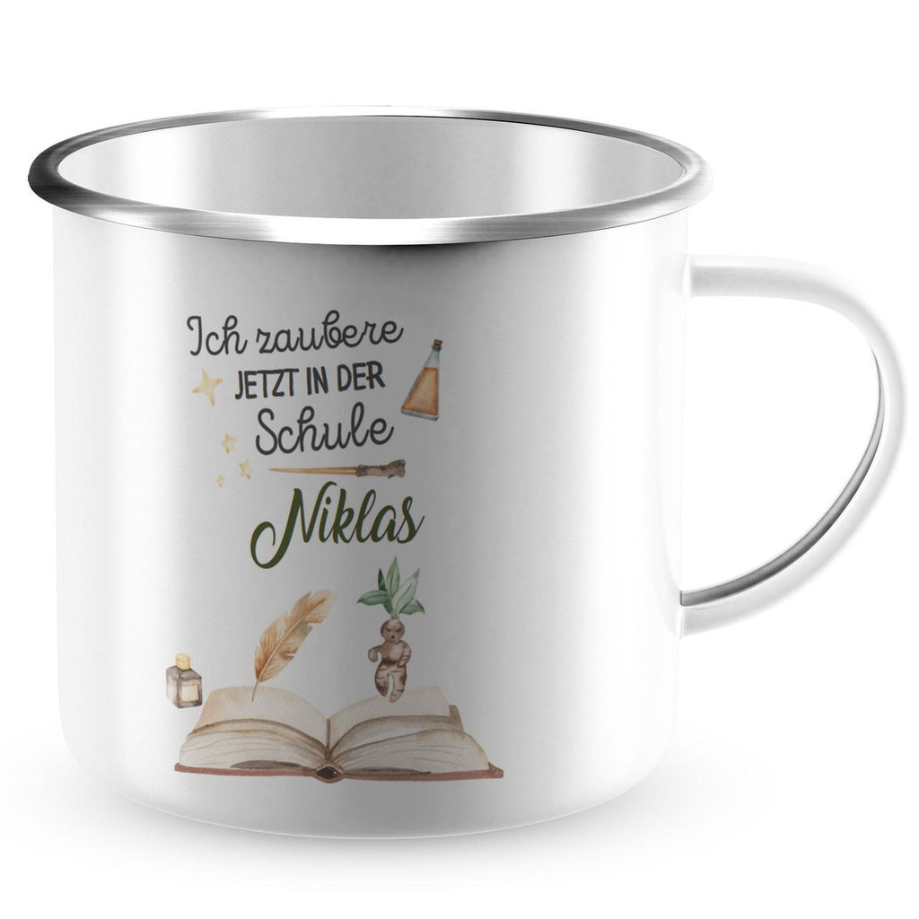 Emaille Tasse Ich zaubere jetzt in der Schule Zauberschüler mit Wunschname - von Mikalino