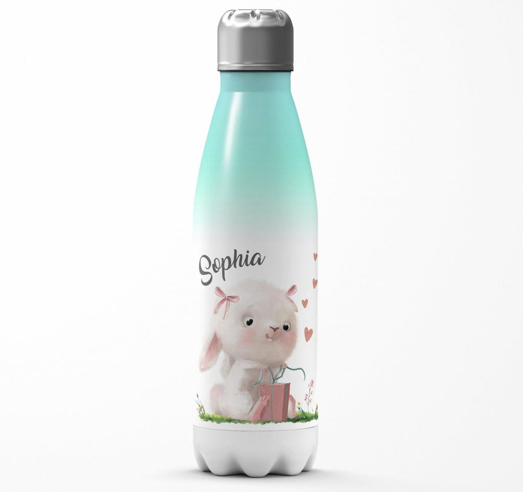 Thermo Trinkflasche Niedlicher Hase mit Geschenk und Wunschname - von Mikalino