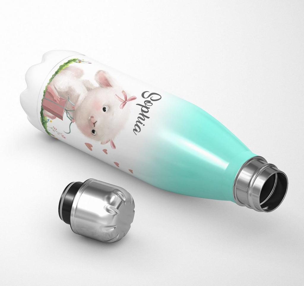 Thermo Trinkflasche Niedlicher Hase mit Geschenk und Wunschname - von Mikalino