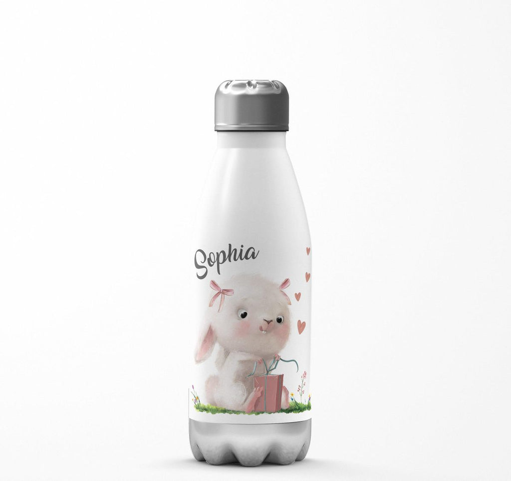 Thermo Trinkflasche Niedlicher Hase mit Geschenk und Wunschname - von Mikalino