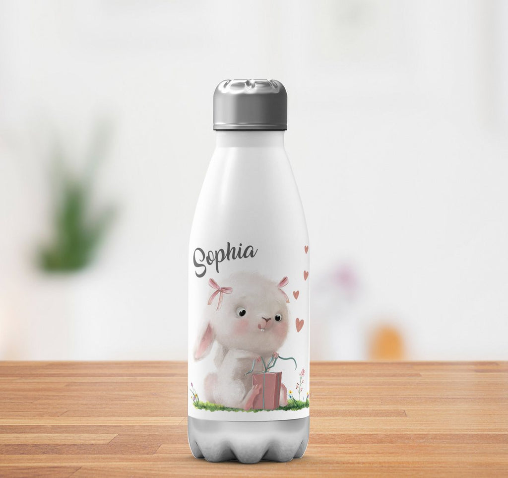 Thermo Trinkflasche Niedlicher Hase mit Geschenk und Wunschname - von Mikalino