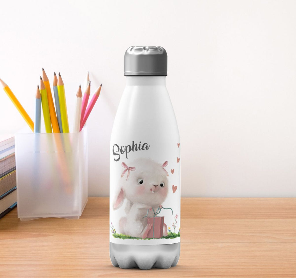 Thermo Trinkflasche Niedlicher Hase mit Geschenk und Wunschname - von Mikalino