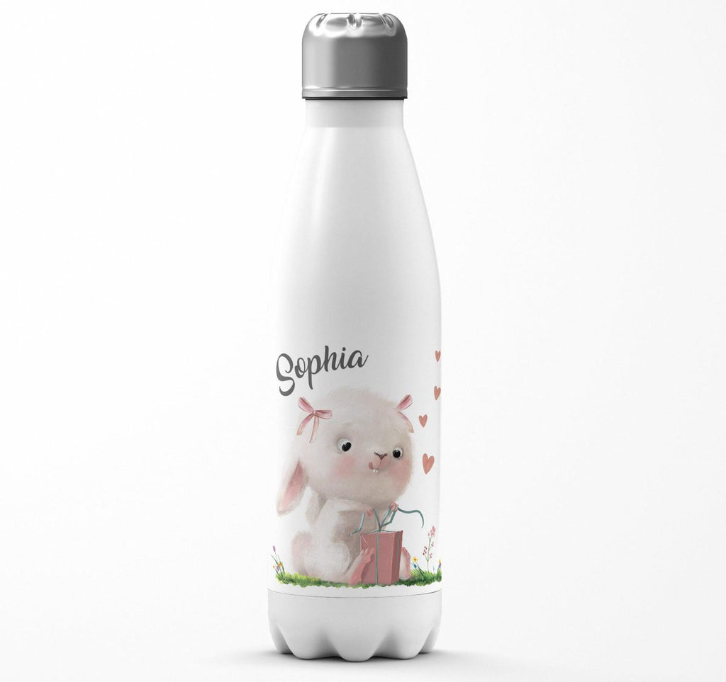 Thermo Trinkflasche Niedlicher Hase mit Geschenk und Wunschname - von Mikalino