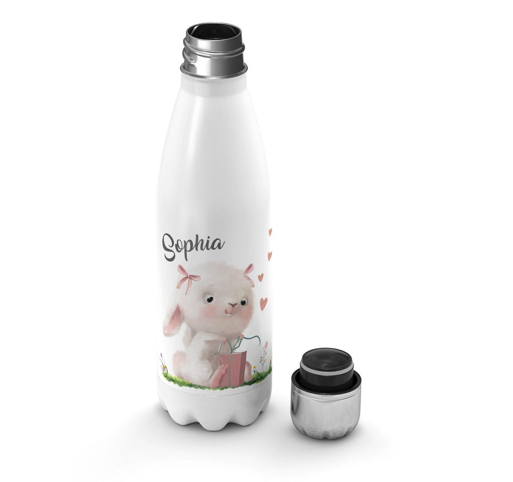 Thermo Trinkflasche Niedlicher Hase mit Geschenk und Wunschname - von Mikalino