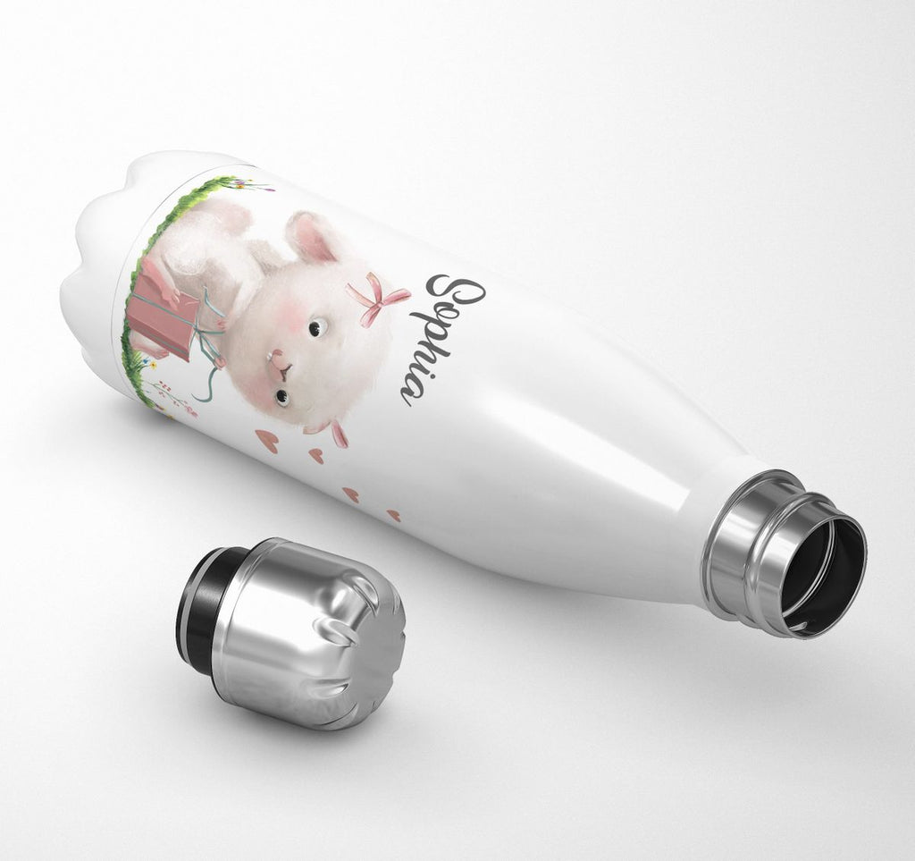 Thermo Trinkflasche Niedlicher Hase mit Geschenk und Wunschname - von Mikalino