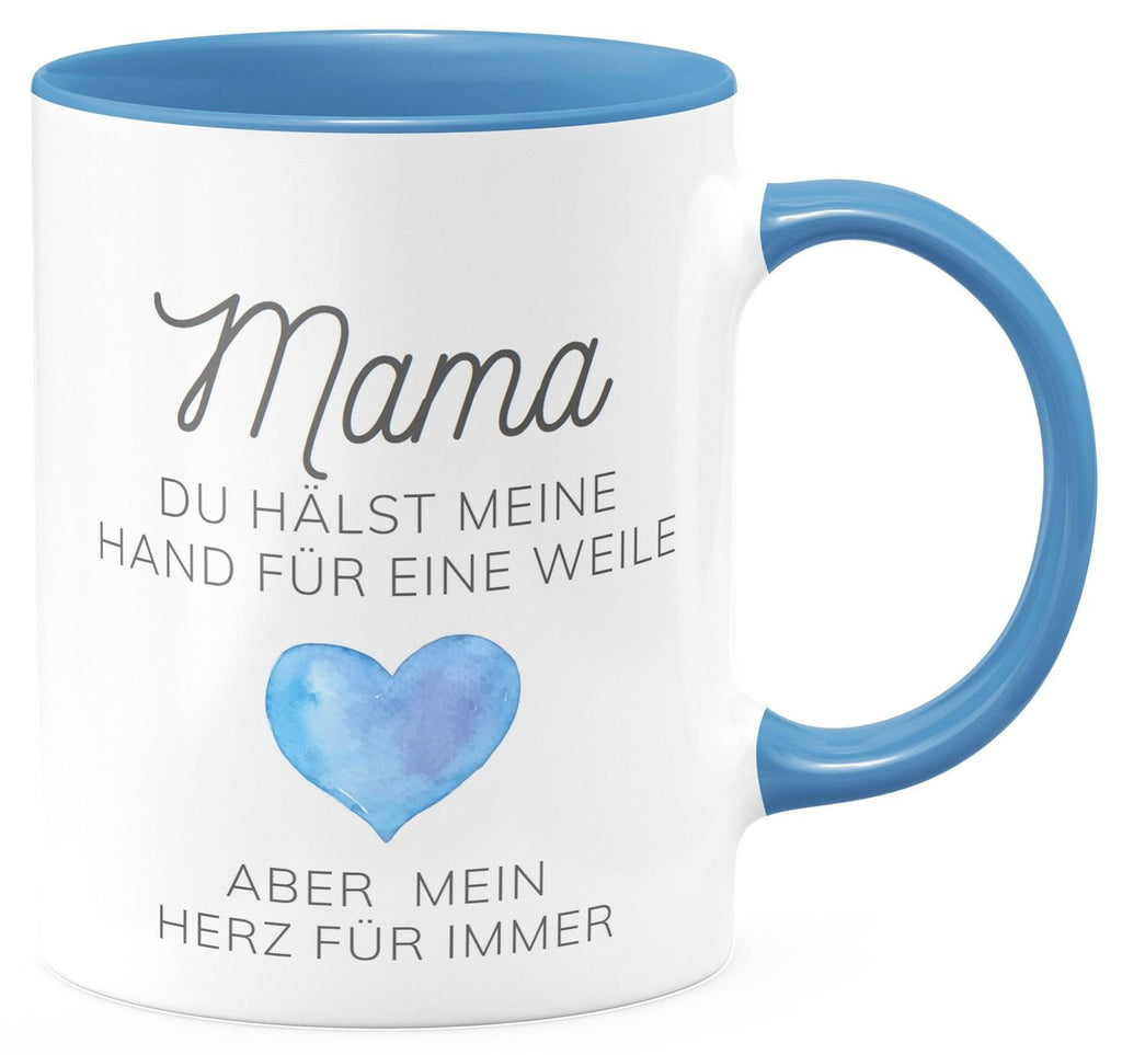 Keramik Tasse Mama, du hälst meine Hand für eine Weile, aber mein Herz für immer - von Mikalino