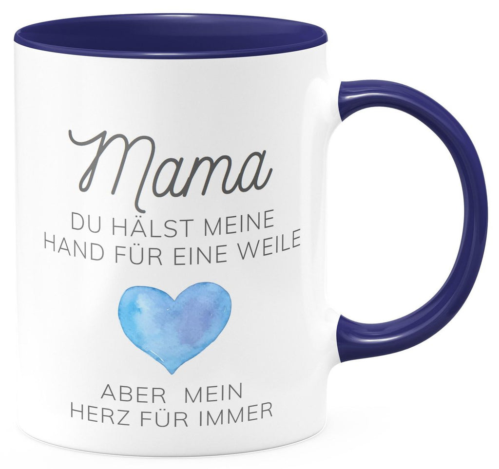 Keramik Tasse Mama, du hälst meine Hand für eine Weile, aber mein Herz für immer - von Mikalino