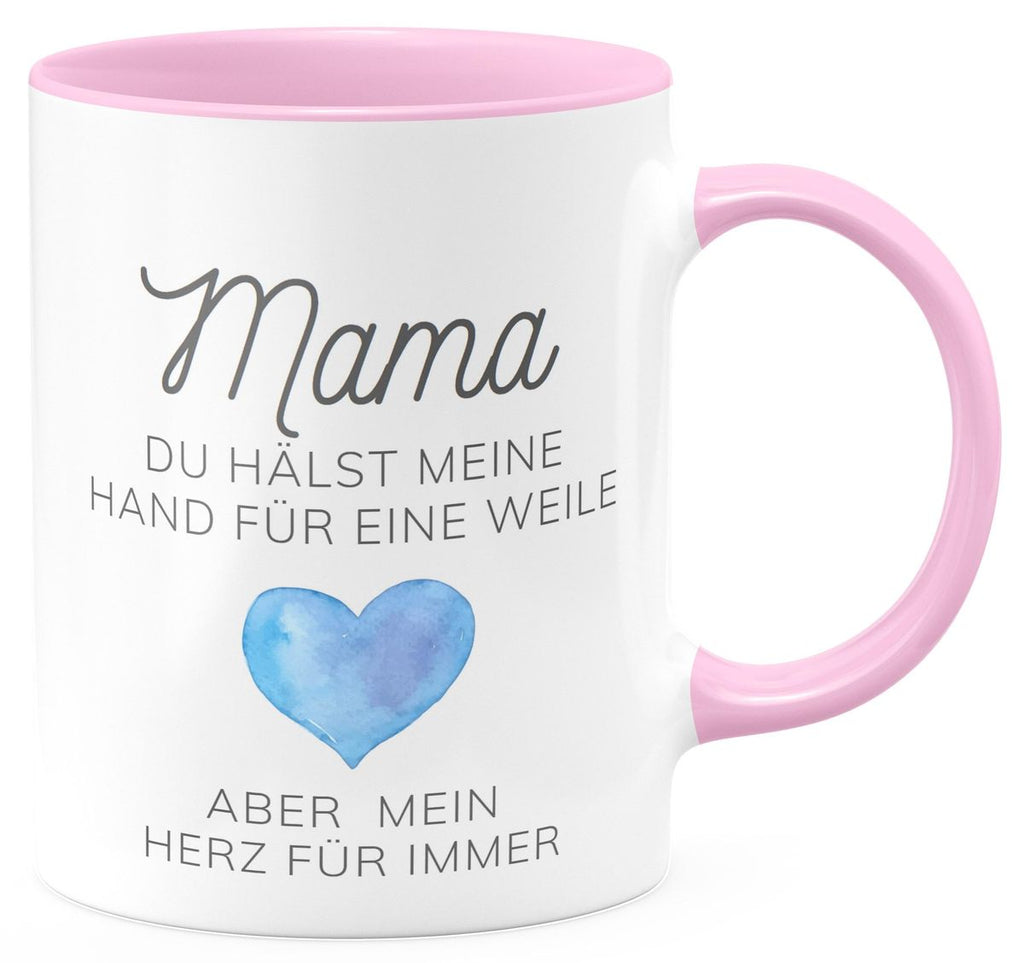 Keramik Tasse Mama, du hälst meine Hand für eine Weile, aber mein Herz für immer - von Mikalino