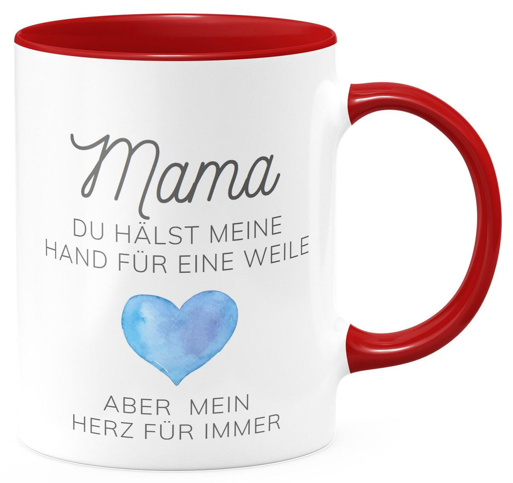 Keramik Tasse Mama, du hälst meine Hand für eine Weile, aber mein Herz für immer - von Mikalino