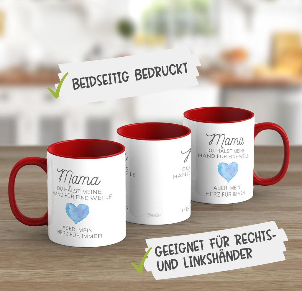 Keramik Tasse Mama, du hälst meine Hand für eine Weile, aber mein Herz für immer - von Mikalino