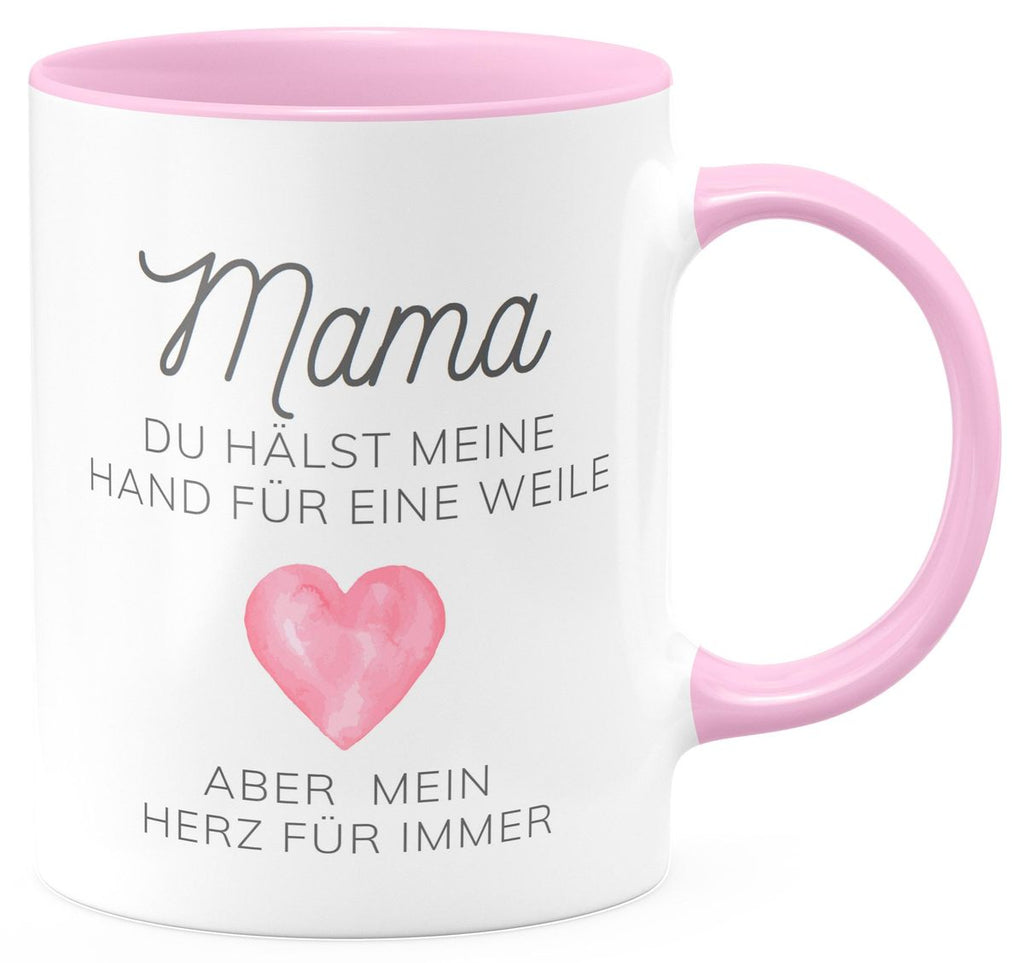 Keramik Tasse Mama, du hälst meine Hand für eine Weile, aber mein Herz für immer - von Mikalino