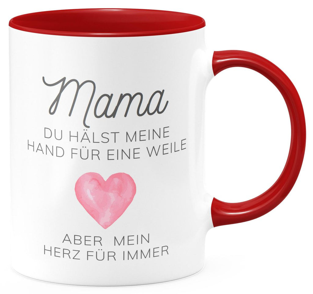 Keramik Tasse Mama, du hälst meine Hand für eine Weile, aber mein Herz für immer - von Mikalino