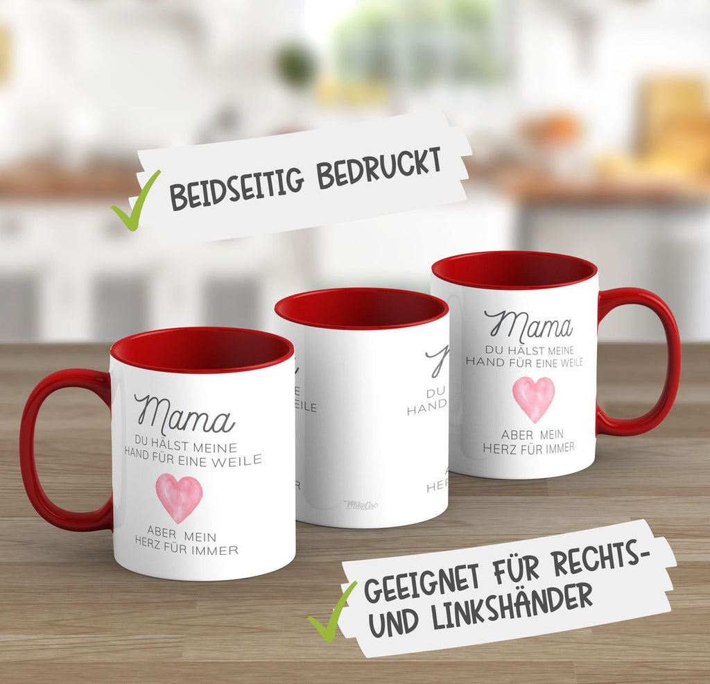 Keramik Tasse Mama, du hälst meine Hand für eine Weile, aber mein Herz für immer - von Mikalino