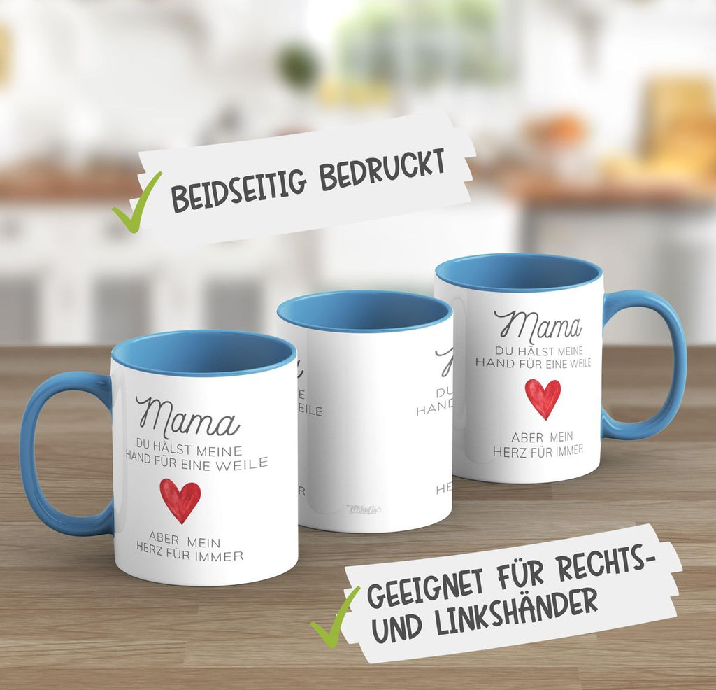 Keramik Tasse Mama, du hälst meine Hand für eine Weile, aber mein Herz für immer - von Mikalino