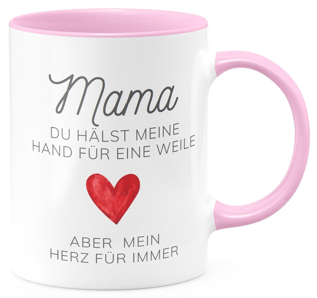 Keramik Tasse Mama, du hälst meine Hand für eine Weile, aber mein Herz für immer - von Mikalino