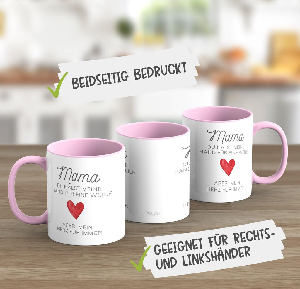 Keramik Tasse Mama, du hälst meine Hand für eine Weile, aber mein Herz für immer - von Mikalino