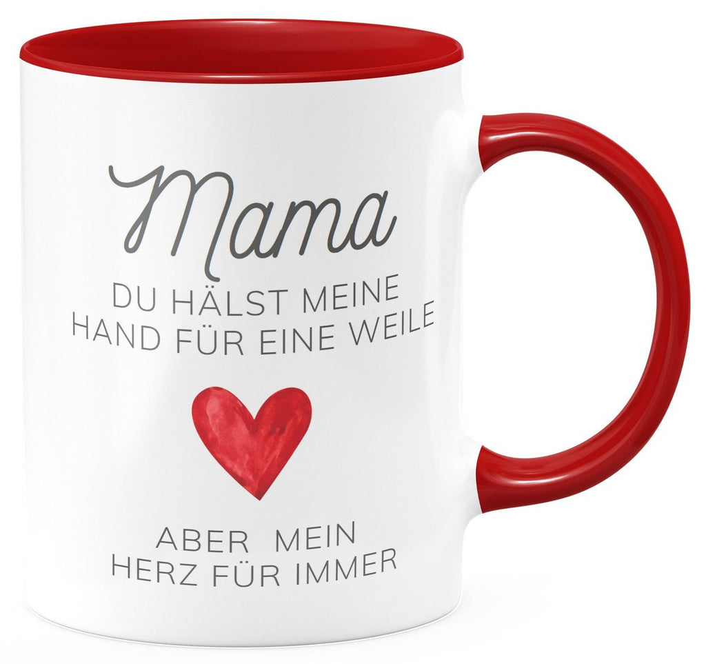 Keramik Tasse Mama, du hälst meine Hand für eine Weile, aber mein Herz für immer - von Mikalino