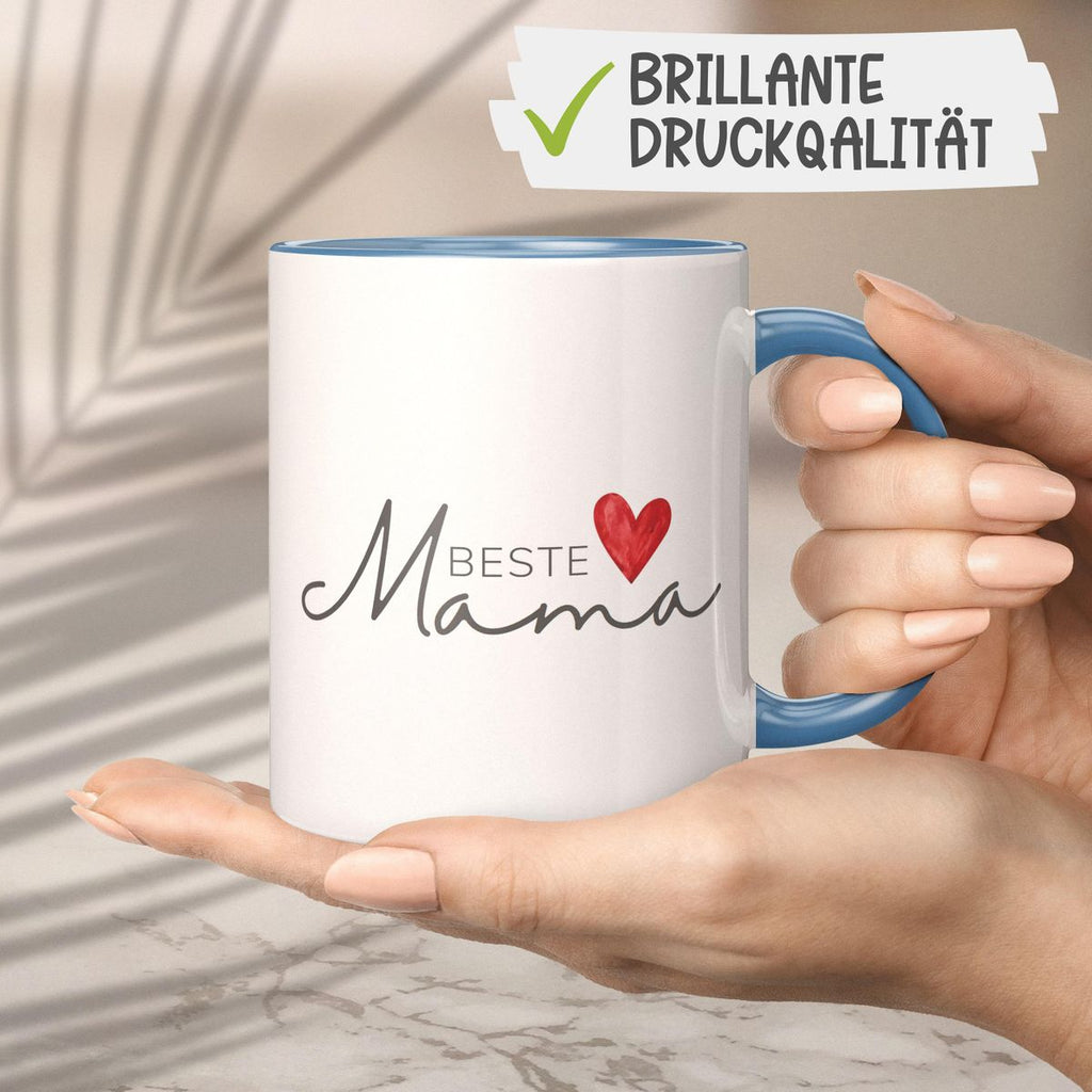 Keramik Tasse Beste Mama mit Herz - von Mikalino