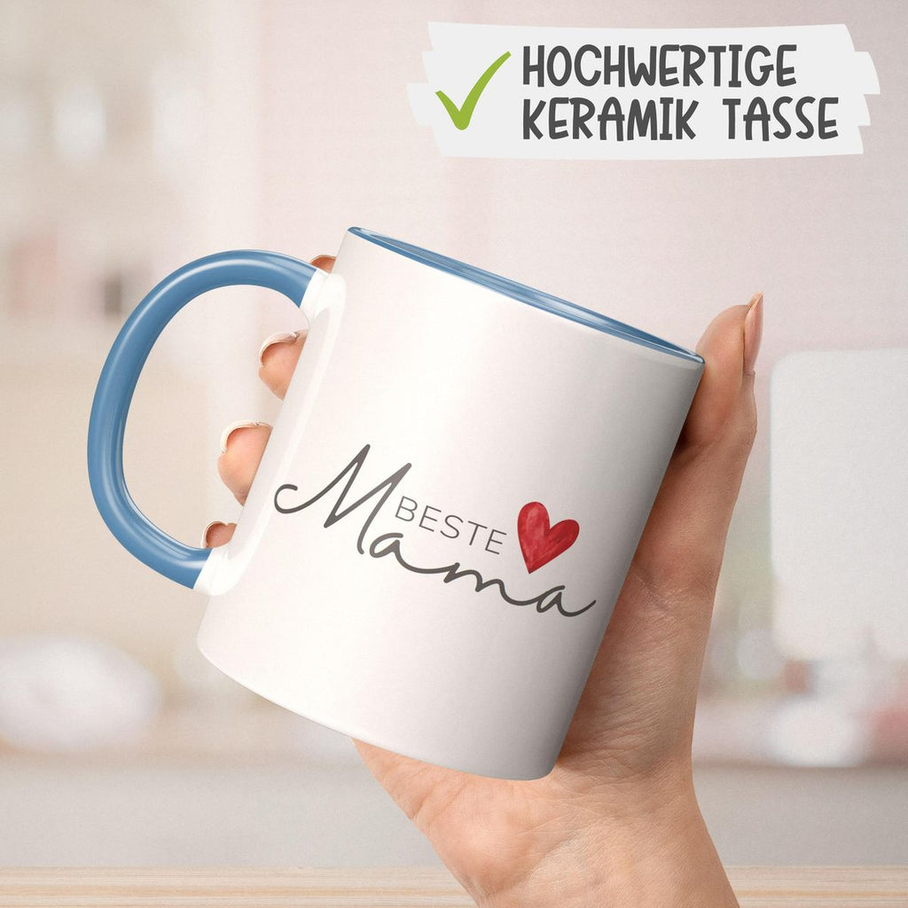 Keramik Tasse Beste Mama mit Herz - von Mikalino