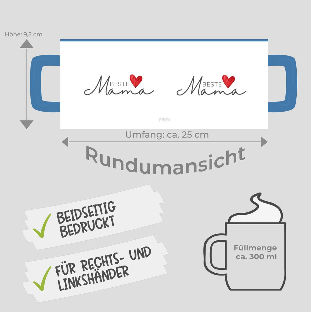 Keramik Tasse Beste Mama mit Herz - von Mikalino