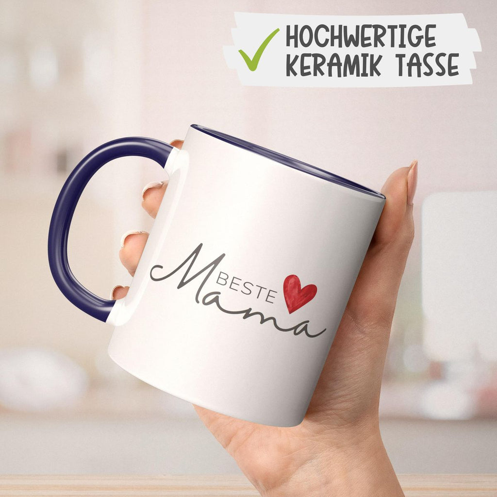 Keramik Tasse Beste Mama mit Herz - von Mikalino