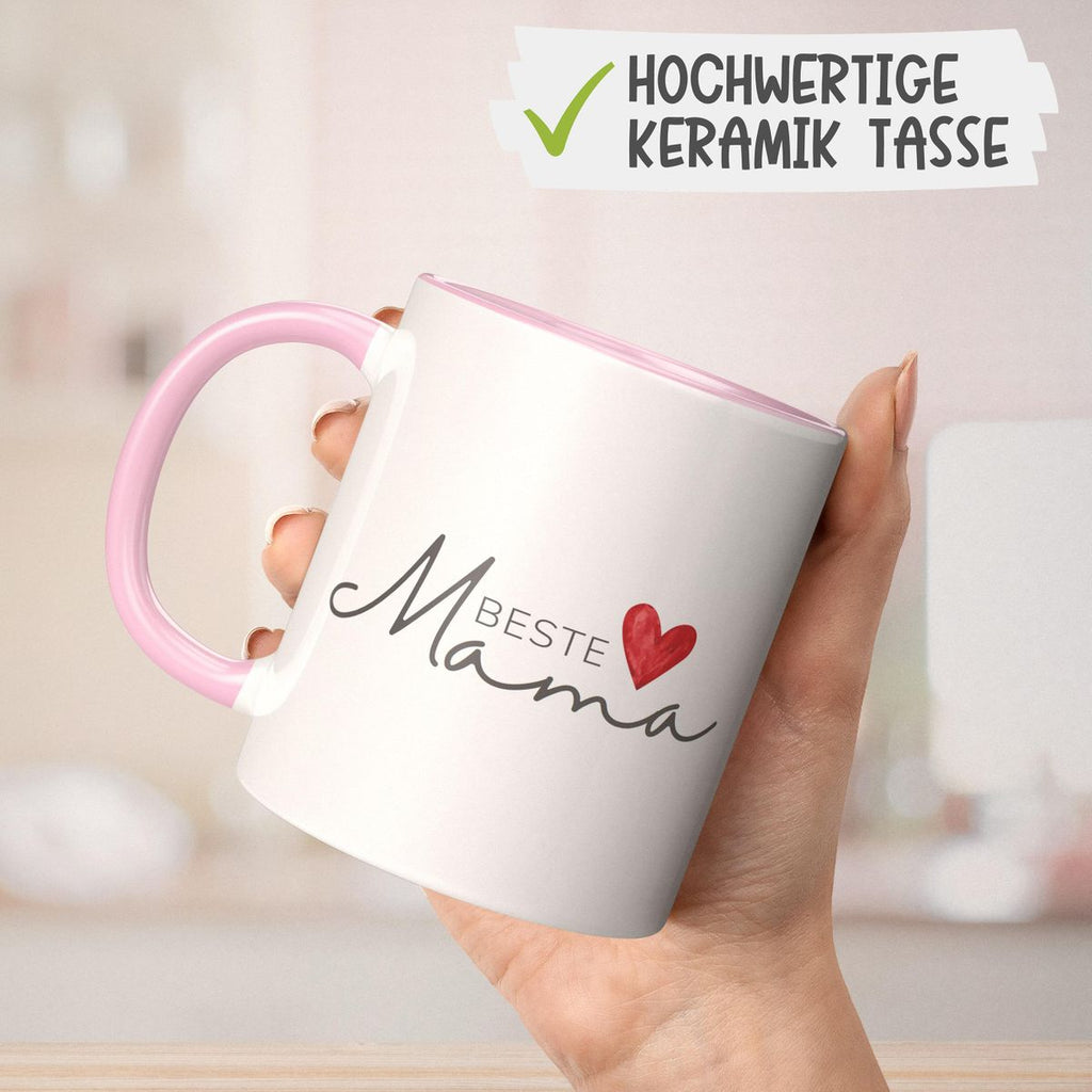 Keramik Tasse Beste Mama mit Herz - von Mikalino