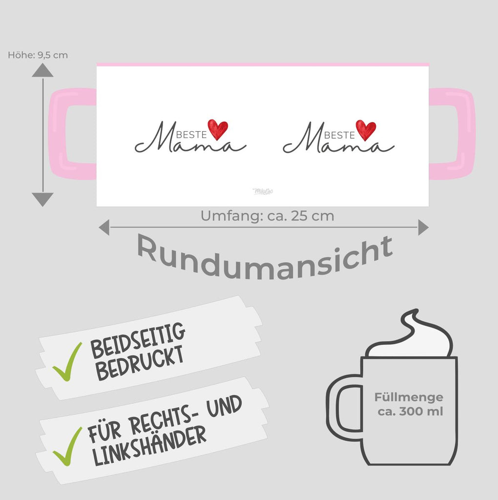 Keramik Tasse Beste Mama mit Herz - von Mikalino