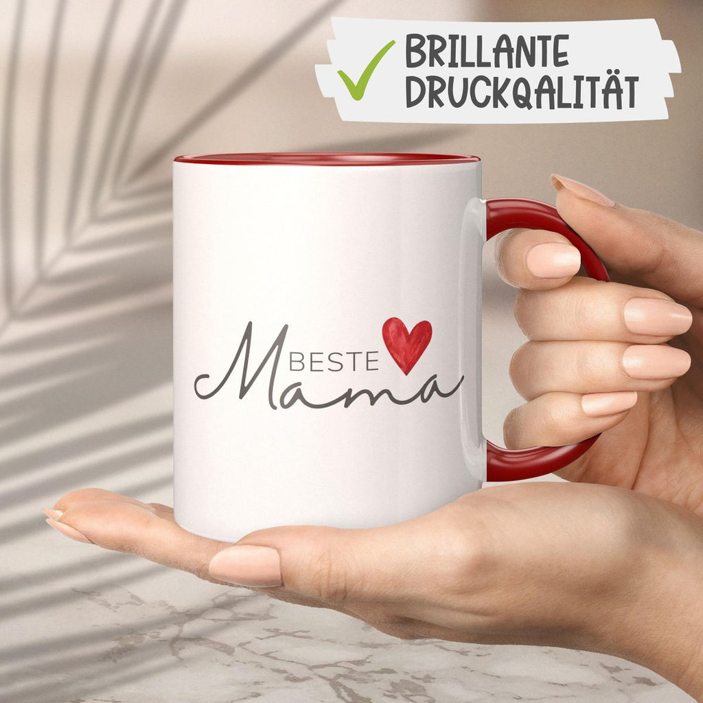 Keramik Tasse Beste Mama mit Herz - von Mikalino