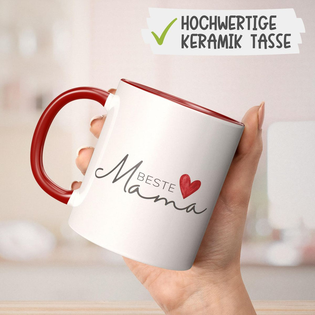 Keramik Tasse Beste Mama mit Herz - von Mikalino