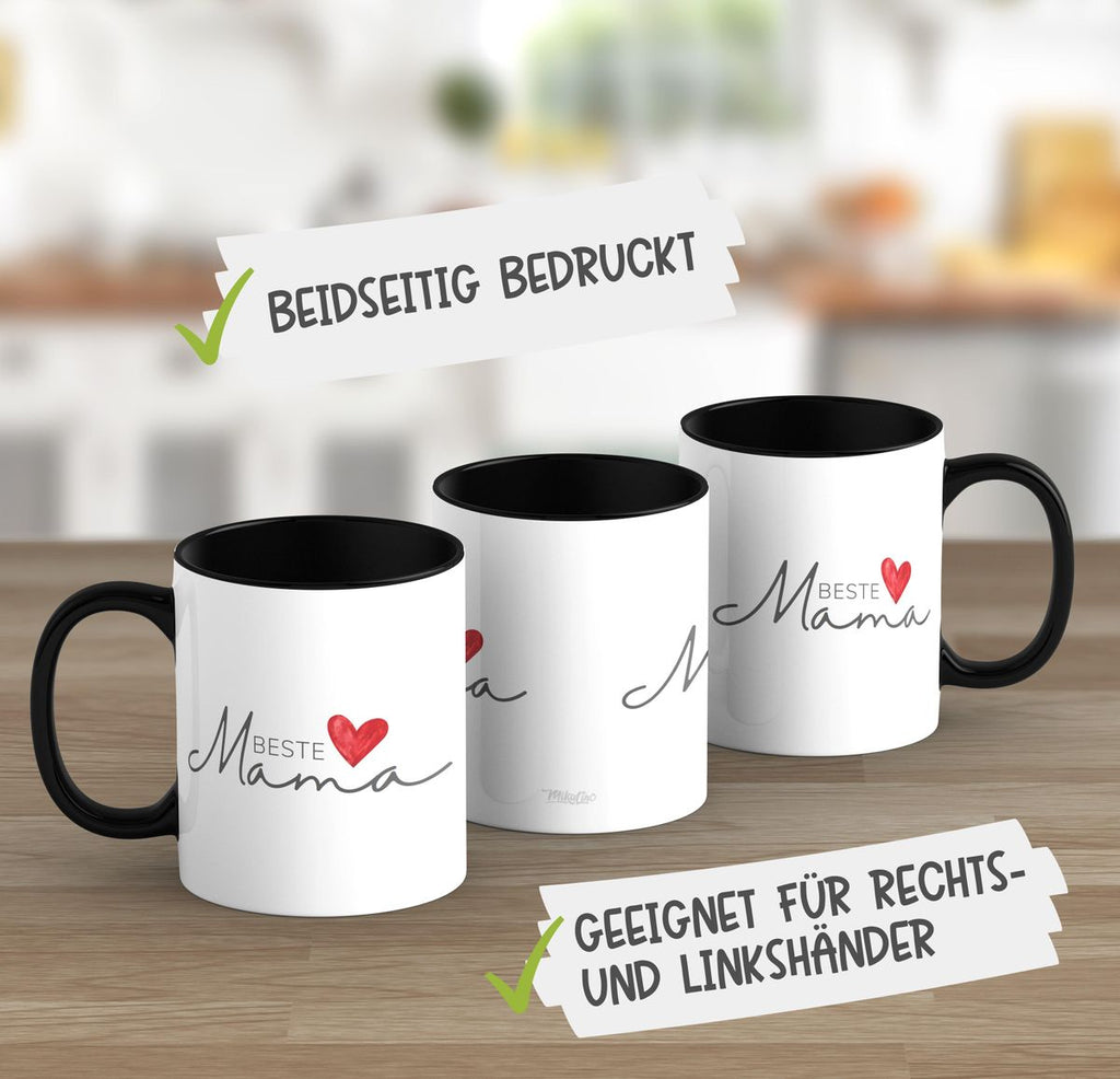 Keramik Tasse Beste Mama mit Herz - von Mikalino