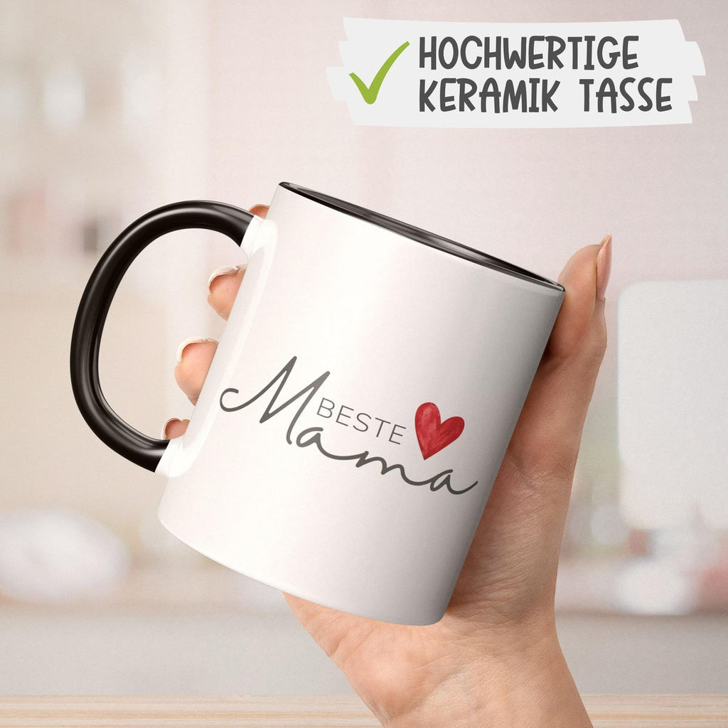 Keramik Tasse Beste Mama mit Herz - von Mikalino