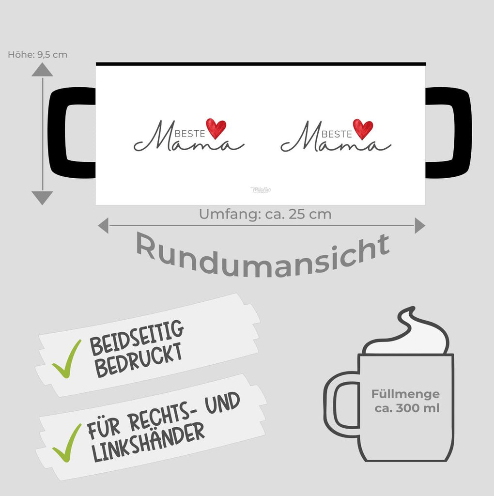 Keramik Tasse Beste Mama mit Herz - von Mikalino