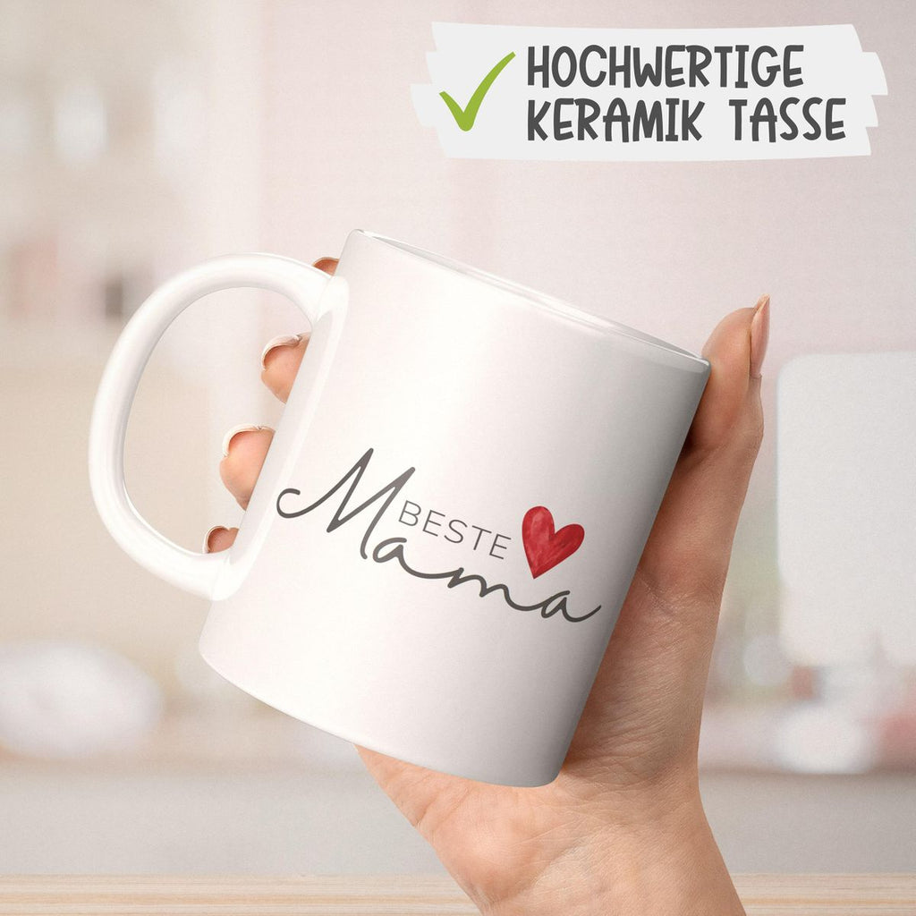 Keramik Tasse Beste Mama mit Herz - von Mikalino