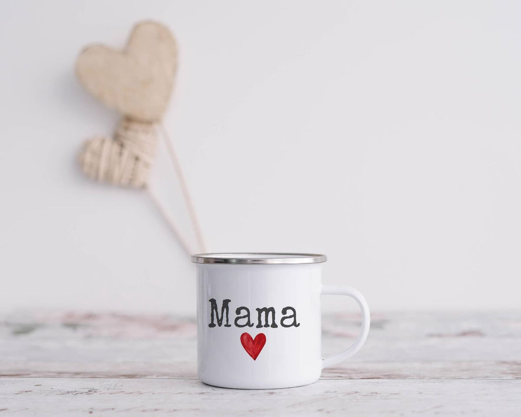 Emaille Tasse Mama mit Herz - von Mikalino