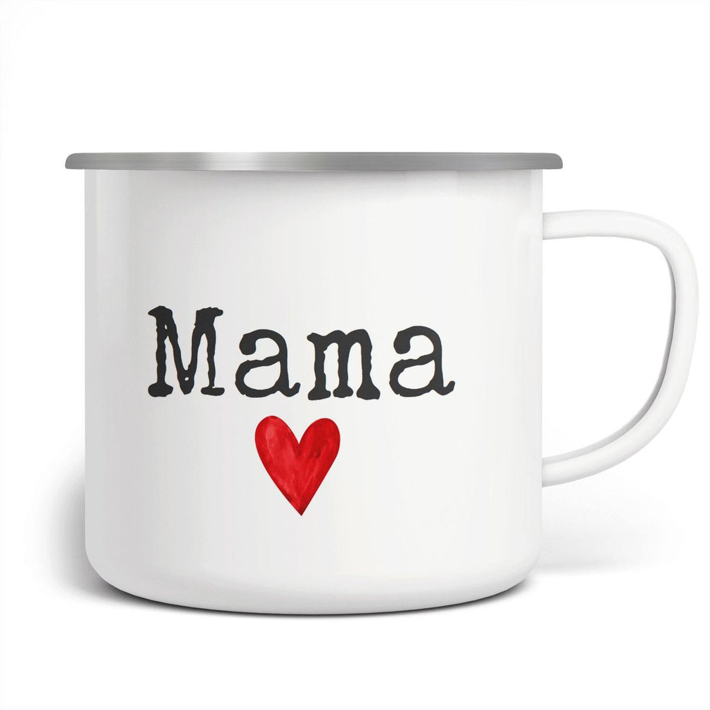 Emaille Tasse Mama mit Herz - von Mikalino