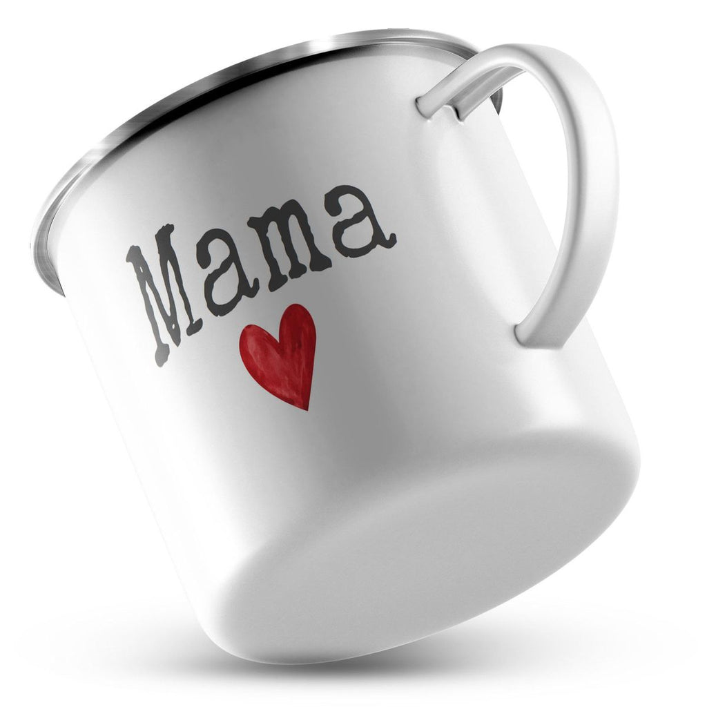 Emaille Tasse Mama mit Herz - von Mikalino