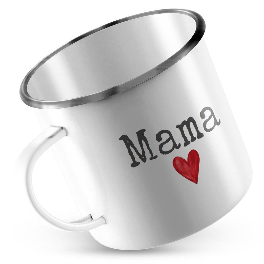 Emaille Tasse Mama mit Herz - von Mikalino