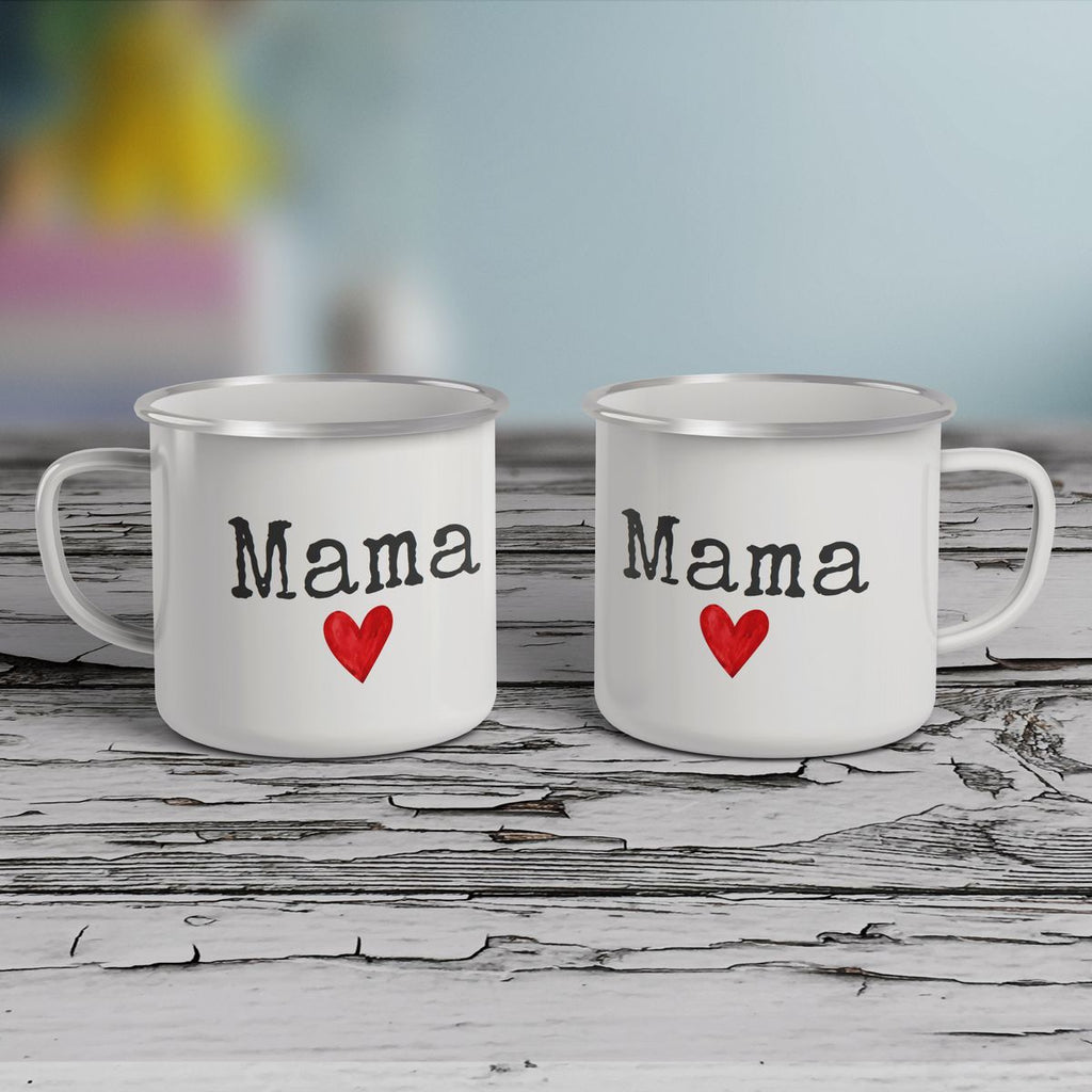 Emaille Tasse Mama mit Herz - von Mikalino