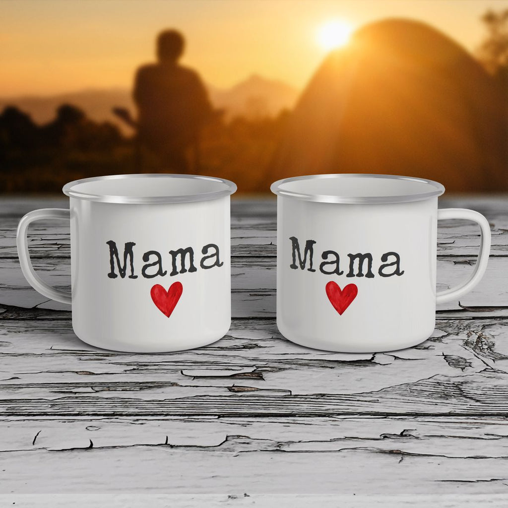 Emaille Tasse Mama mit Herz - von Mikalino