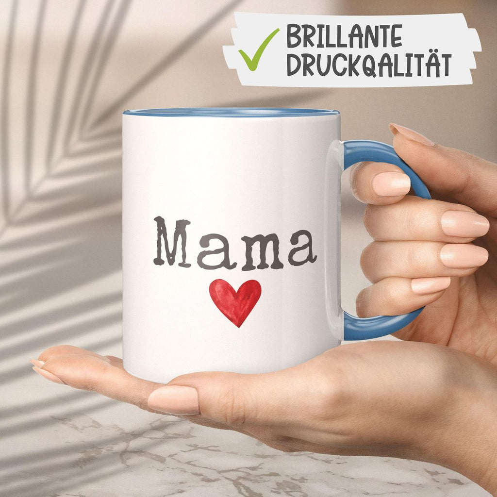 Keramik Tasse Mama mit Herz - von Mikalino