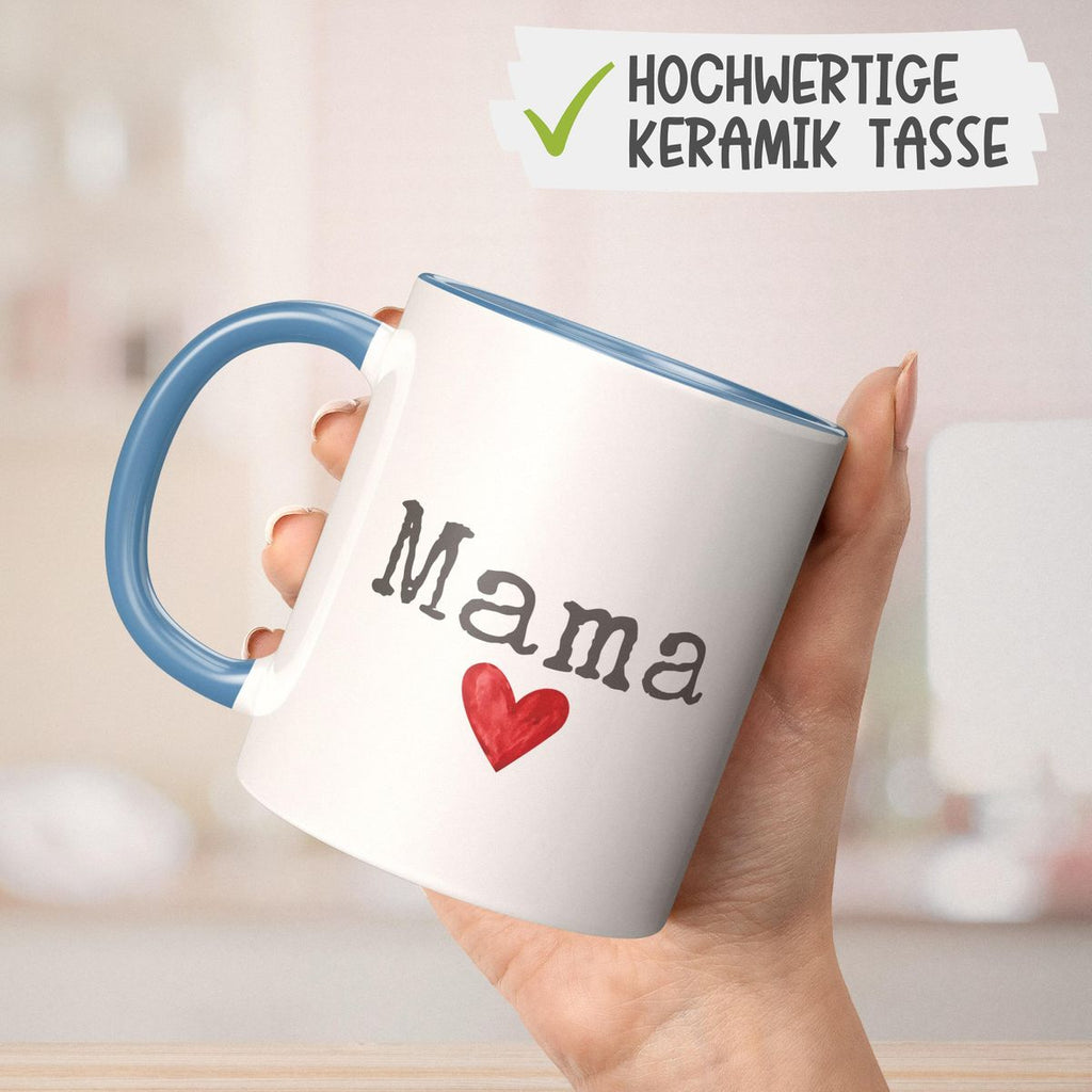 Keramik Tasse Mama mit Herz - von Mikalino