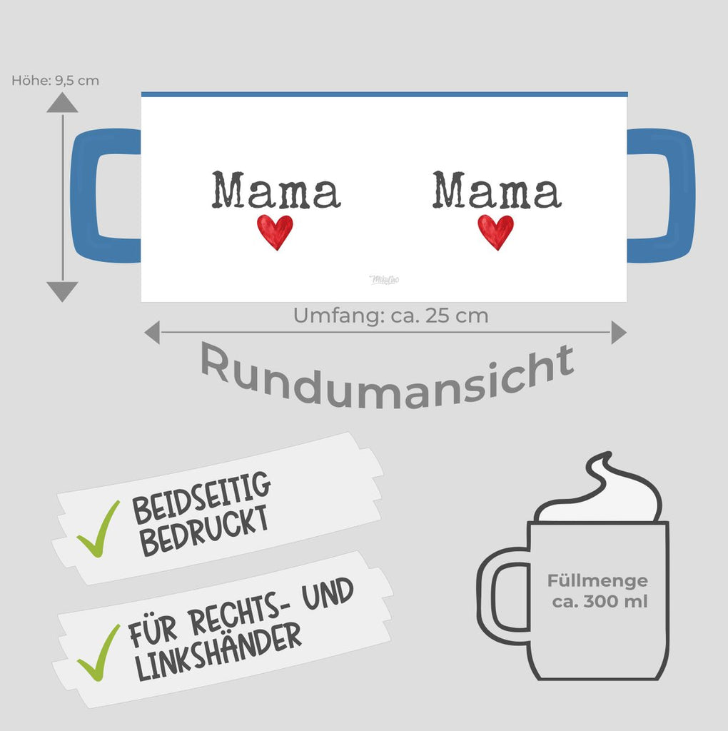 Keramik Tasse Mama mit Herz - von Mikalino