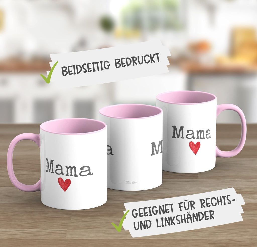 Keramik Tasse Mama mit Herz - von Mikalino